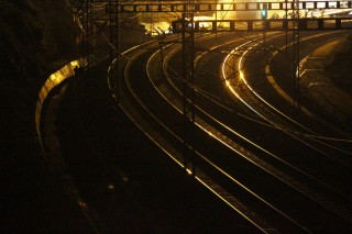 Curva de Angrois, de noche