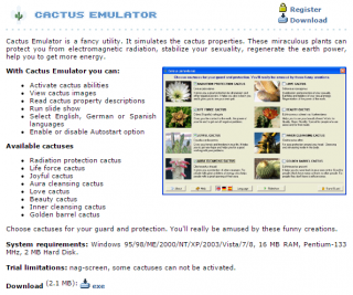 Software emulador de cactus antirradiación. Sí, en serio.