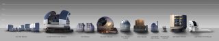 Este es el tamaño de los nuevos telescopios gigantes que vienen, comparados con los más grandes en servicio actualmente. El TMT está justo en el centro. A su derecha, el imponente GTC (el mayor en el mundo a día de hoy) pasa casi desapercibido. Fuente: ESO