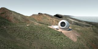 ¿Será posible ver esta estampa? Recreación de cómo de coqueto quedaría el TMT en el observatorio del Roque de los Muchachos en La Palma. Fuente: TMT/M3 Engineering
