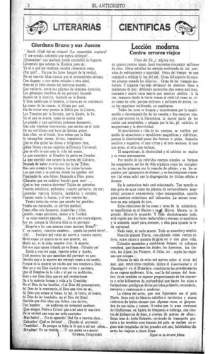 El poema, en la revista "El Anticristo"