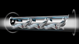Interior de la cápsula del primer modelo de hyperloop propuesto por Elon Musk, con un tubo de 170 cm de diámetro. (Fuente: Hyperloop Alpha).