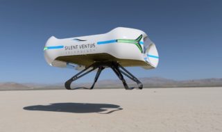 Imagen de síntesis del dron Silent Ventus de Undefined Technologies, propulsado mediante tecnología electrohidrodinámica.