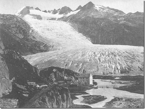 El glaciar del Ródano a mediados o finales del siglo XIX