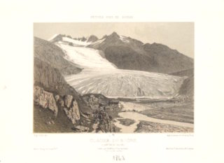 El glaciar del Ródano (y el viejo hotel) en 1863, poco antes de la visita del reverendo Zincke