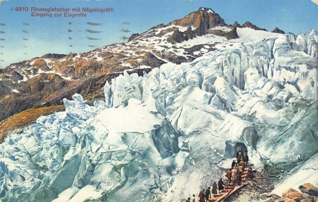 Glaciar del Ródano, hacia 1950.